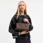 Coach Rowan Satchel Bag Gunmetal Dark Stone