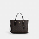Coach Mollie Tote Bag 25 In Signature Canvas Gold Walnut Black