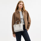 Coach Mollie Tote Bag 25 In Signature Canvas Gold White Chalk