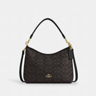Coach Laurel Shoulder Bag In Signature Canvas Gold Walnut Black