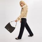 Coach Laurel Shoulder Bag In Signature Canvas Gold Walnut Black