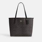 Coach City Tote Bag In Signature Canvas Brown