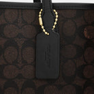 Coach City Tote Bag In Signature Canvas Gold Walnut Black