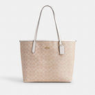 Coach City Tote Bag In Signature Canvas Gold Sand Chalk