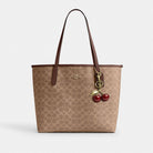 Coach City Tote Bag In Signature Canvas Gold Tan Brown