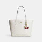 Coach City Tote Bag In Signature Canvas Gold White Chalk