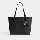 Coach City Tote Bag In Signature Canvas Gunmetal Charcoal Black