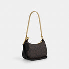 Coach Teri Mini Crossbody Bag In Signature Canvas Gold Walnut Black