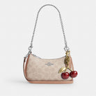 Coach Teri Mini Crossbody Bag In Signature Canvas Silver Sand Taupe