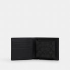 Coach Boxed 3 In 1 Wallet Gift Set In Signature Canvas Gunmetal Charcoal Black