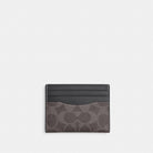 Coach Slim Id Card Case In Signature Canvas Grey Charcoal