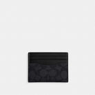 Coach Slim Id Card Case In Signature Canvas Charcoal Black