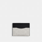 Coach Slim Id Card Case In Signature Canvas Chalk & Black