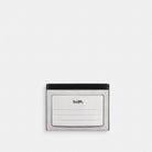 Coach Slim Id Card Case In Signature Canvas Chalk & Black