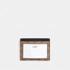 Coach Slim Id Card Case In Signature Canvas Tan & Black
