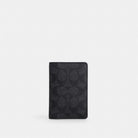 Coach Id Wallet In Signature Canvas Charcoal Black