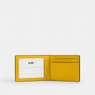 Coach Compact Billfold Wallet In Signature Canvas Canary