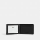 Coach Compact Billfold Wallet In Signature Canvas Charcoal Black