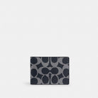 Coach Compact Billfold Wallet In Signature Canvas Denim Chalk