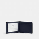 Coach Compact Billfold Wallet In Signature Canvas Denim Chalk