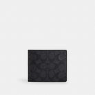 Coach 3 In 1 Wallet In Signature Canvas Charcoal Black