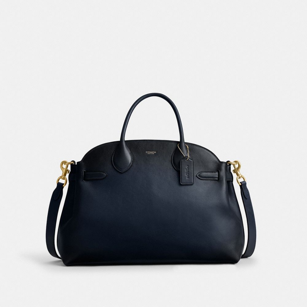 Coach Soft Empire Carryall Bag 40 Brass Dark Navy
