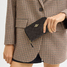 Coach Medium Id Zip Wallet In Signature Canvas Gold Walnut Black