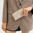 Coach Medium Id Zip Wallet In Signature Canvas Gold Sand Chalk