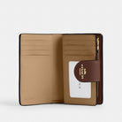 Coach Medium Corner Zip Wallet In Signature Canvas Gold Tan Brown
