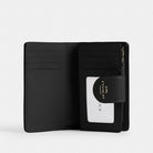 Coach Medium Corner Zip Wallet In Signature Canvas Gunmetal Charcoal Black