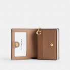 Coach Snap Wallet In Signature Canvas Gold Sand Chalk