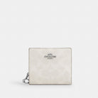 Coach Snap Wallet In Signature Canvas Silver White Chalk