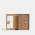 Coach Snap Wallet In Signature Canvas Silver White Chalk