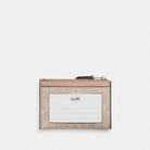 Coach Mini Skinny Id Case In Signature Canvas Silver Sand Taupe