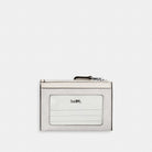 Coach Mini Skinny Id Case In Signature Canvas Silver White Chalk