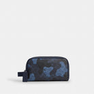 Coach Small Travel Kit In Signature Camo Print Silver Blue Multi