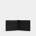 Coach Slim Money Clip Billfold Wallet In Signature Canvas Gunmetal Tan Black