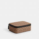 Coach Tech Organizer In Colorblock Signature Canvas Gunmetal Khaki Black