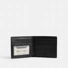 Coach Id Billfold Wallet In Signature Canvas Gunmetal Charcoal Black