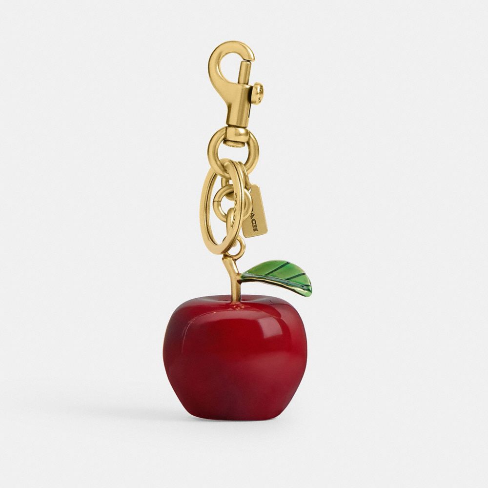 Coach Apple Bag Charm Brass Multi