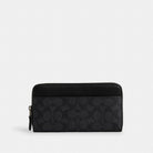 Coach Accordion Wallet In Signature Canvas Gunmetal Charcoal Black