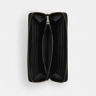 Coach Accordion Wallet In Signature Canvas Gunmetal Charcoal Black