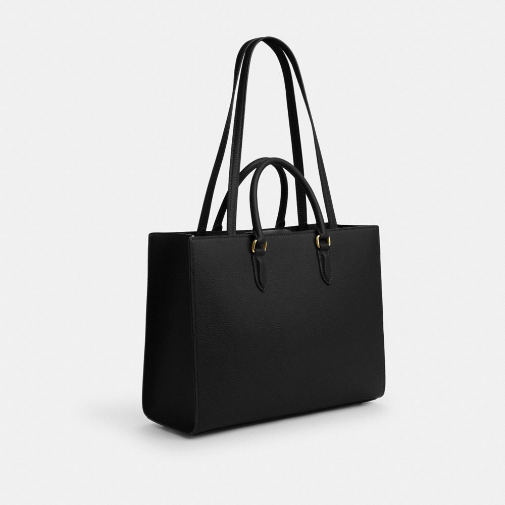 Coach Maggie Tote Bag Gold Black