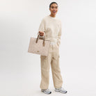 Coach Maggie Tote Bag In Blocked Signature Canvas Gold Sand Tan