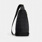 Coach Dominic Sling Pack In Signature Canvas Gunmetal Charcoal Black