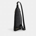 Coach Dominic Sling Pack In Signature Canvas Gunmetal Charcoal Black