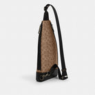 Coach Dominic Sling Pack In Signature Canvas Gunmetal Tan Black