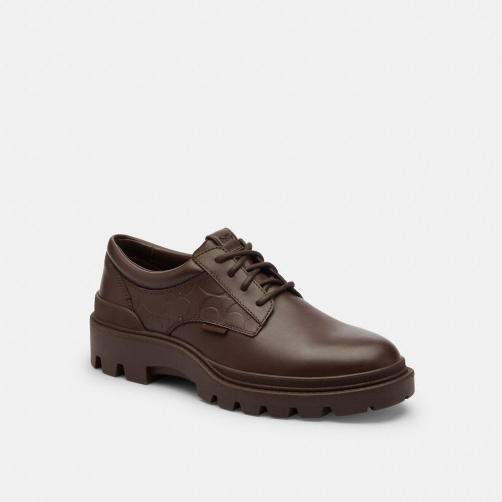 Men's Coach Cameron Derby In Signature Leather Maple