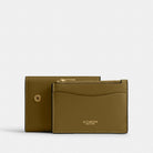 Coach Essential Card Holder Wallet Brass Muted Olive