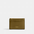 Coach Essential Card Holder Wallet Brass Muted Olive